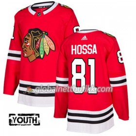 Chicago Blackhawks Hockeydrakt Marian Hossa 81 2017-2018 Rød Adidas Authentic - Barn